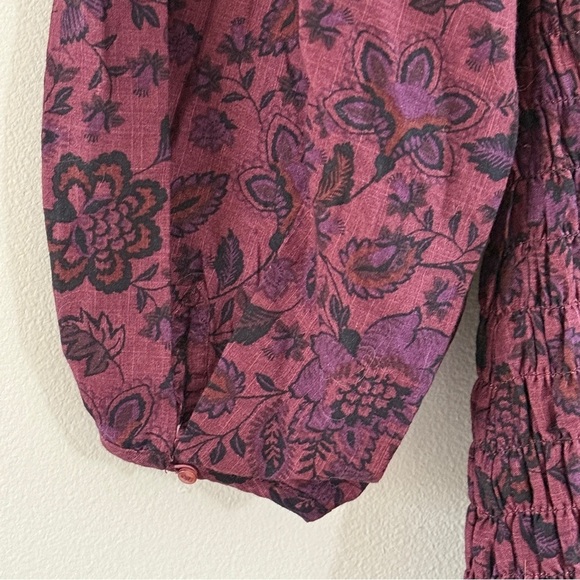 Free People Floral-print Smock It to Me Balloon-Sleeve Mini Dress Small - Picture 8 of 13